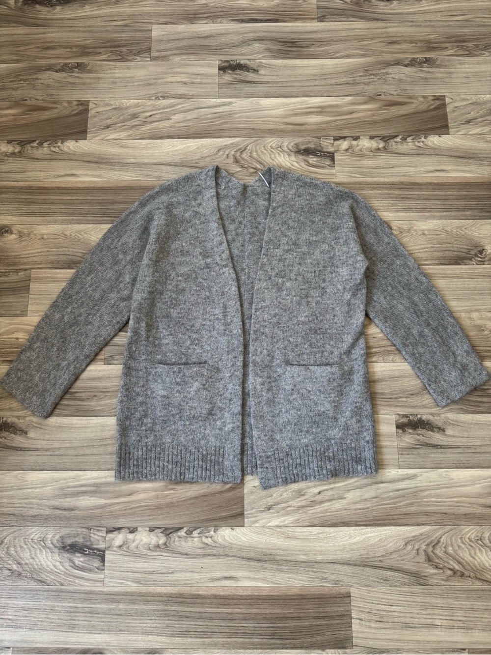 AllSaints Zoe Cardigan Relaxed Fit Wool Blend in Grey Marl Size Medium